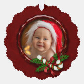 フェスティバルキャンディーケーン&パイン写真枠 オーナメントカード (正面)
