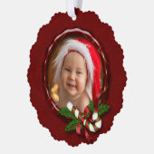 フェスティバルキャンディーケーン&パイン写真枠 オーナメントカード (左)
