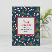 フェスティバルキャンディーケーン&ホリーベリークリスマス シーズンカード (スタンド正面)