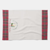 フェスティバルキャンドカスタムルパーソナライズされた名クリスマス キッチンタオル (横)