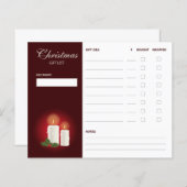 フェスティバルキャンドル赤 – クリスマスギフトリストのプラン (正面/裏面)