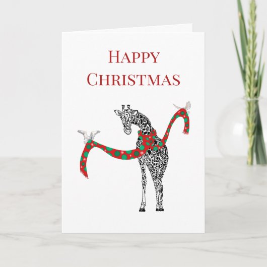 フェスティバルキリンとクリスマススカーフ サンキューカード (正面)