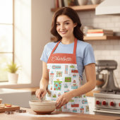 フェスティバルギフトクリスマスホリデーパーソナライズされた名 エプロン