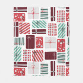 フェスティバルギフトボックスのシームレスなパターン フリースブランケット (正面)