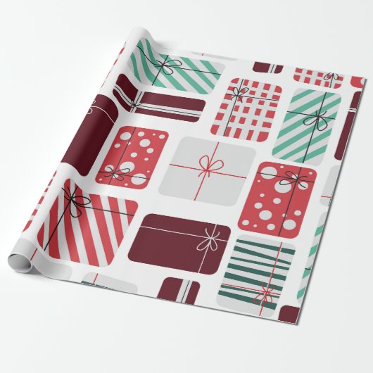 フェスティバルギフトボックスのシームレスなパターン ラッピングペーパー (アンロールド)
