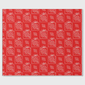 フェスティバルギフトボックス模様クリスマスラッピング紙 ラッピングペーパー (フラット)