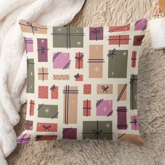 フェスティバルギフトボックス模様装飾用クッション クッション (ブランケット)