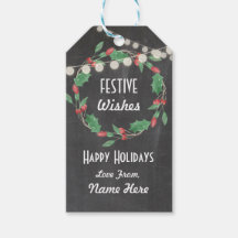 フェスティバルギフトラベルクリスマスリースメリークリスマスラベル