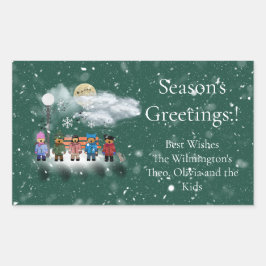 フェスティバルクインテクリスマス長方形ギフトラベル 長方形シール