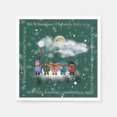 フェスティバルクインテットクリスマスパーティー スタンダードカクテルナプキン (正面)