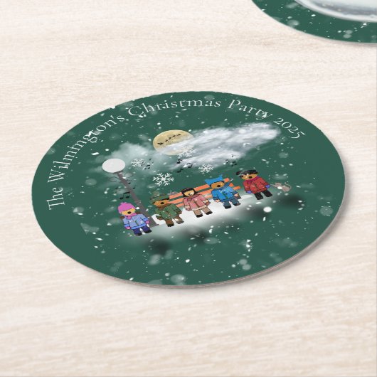 フェスティバルクインテットクリスマスパーティー ラウンドペーパーコースター (アングル)