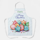 フェスティバルクッキーズメリークリスマスパーソナライズされた エプロン (正面)