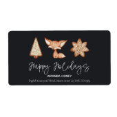 フェスティバルクッキートリオクリスマスシッピングラベル ラベル (正面)