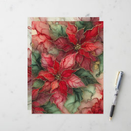 フェスティバルクラシックアルコールインクポインセチアスクラップブック