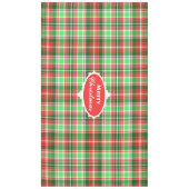 フェスティバルクラシックレッドグリーンメリークリスマスプレイド テーブルクロス (正面)