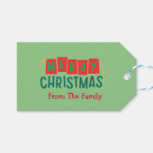 フェスティバルクラシックレッド&グリーンメリークリスマス ギフトタグ (正面(横))