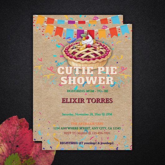 フェスティバルクラフトかわいこちゃんパイパーティーベビーシャワー 招待状