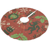 フェスティバルクランパスパターン ブラッシュドポリエステルツリースカート (アングル)