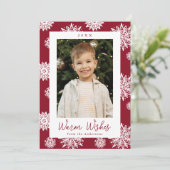 フェスティバルクランベリーと白い雪片の写真 シーズンカード (スタンド正面)