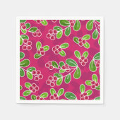 フェスティバルクランベリーの葉のパターン、明るい赤紫色 スタンダードカクテルナプキン (正面)