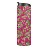 フェスティバルクランベリーの葉のパターン、明るい赤紫色 タンブラー (回転右)