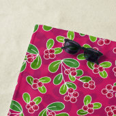 フェスティバルクランベリーの葉のパターン、明るい赤紫色 ビーチタオル (インサイチュ)