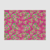 フェスティバルクランベリーの葉のパターン、明るい赤紫色 薄葉紙 (正面)