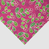 フェスティバルクランベリーの葉のパターン、明るい赤紫色 薄葉紙 (詳細)