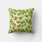 フェスティバルクランベリー果実パターン、緑 クッション (裏面)