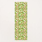 フェスティバルクランベリー果実パターン、緑 ヨガマット (正面)