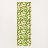 フェスティバルクランベリー果実パターン、緑 ヨガマット (裏面)