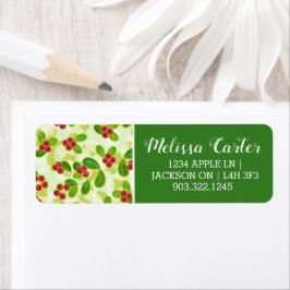 フェスティバルクランベリー果実パターン、緑 ラベル