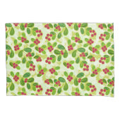 フェスティバルクランベリー果実パターン、緑 枕カバー (正面)