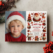 フェスティバルクリスマスかわいい子供の誕生日パーティーの写真 招待状