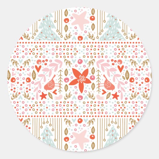 フェスティバルクリスマスかわいらしホリデーシール ラウンドシール (正面)