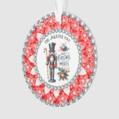 フェスティバルクリスマスくるみクラッカーレッドダイアモンフレーム オーナメント (正面)