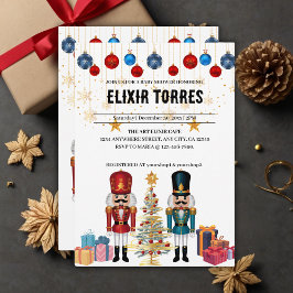 フェスティバルクリスマスくるみ割りオーナメントベビーシャワー 招待状