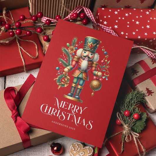 フェスティバルクリスマスくるみ割りカスタム写真 カード