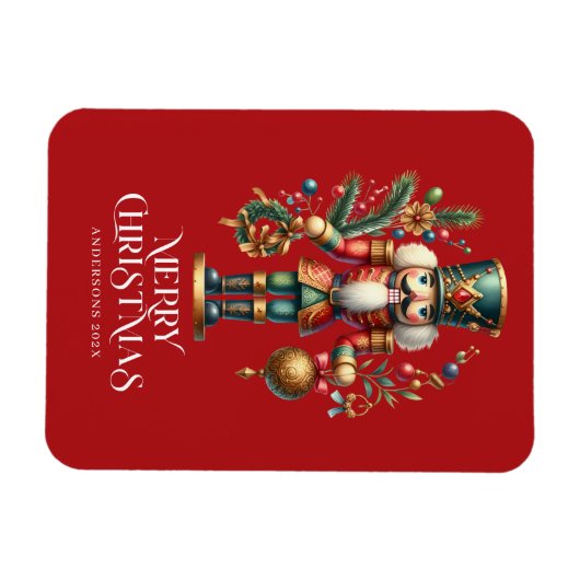 フェスティバルクリスマスくるみ割りカスタム写真 マグネット (横)
