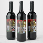 フェスティバルクリスマスくるみ割りカード ワインラベル (ボトル)