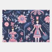 フェスティバルクリスマスくるみ割りテーマパターン ラッピングペーパーシート (正面2)