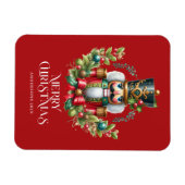 フェスティバルクリスマスくるみ割りリースカスタム写真 マグネット (横)