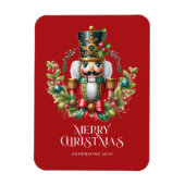 フェスティバルクリスマスくるみ割りリースカスタム写真 マグネット (縦)