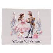 フェスティバルクリスマスくるみ割り付け追加文字 ラージペーパーバッグ (裏面)