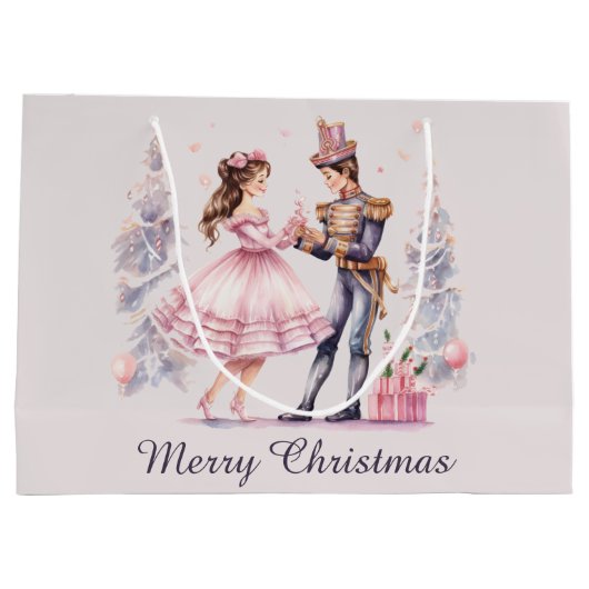 フェスティバルクリスマスくるみ割り付け追加文字 ラージペーパーバッグ (裏面)