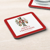 フェスティバルクリスマスくるみ割り器オン白 コースター (左側)