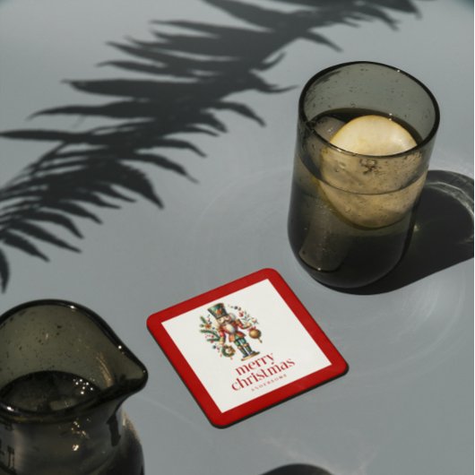 フェスティバルクリスマスくるみ割り器オン白 コースター