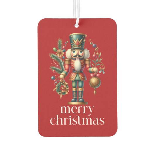 フェスティバルクリスマスくるみ割り器オン赤 カーエアーフレッシュナー (裏面)