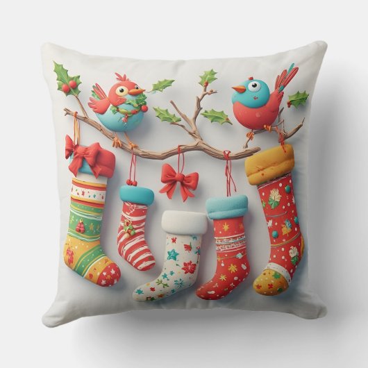 フェスティバルクリスマスつるストッキングwith Holly クッション (裏面)