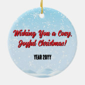 フェスティバルクリスマスと小妖精や小人、ペンギン招待状 セラミックオーナメント (裏面)